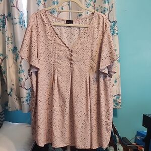 Torrid Light Pink Flutter Sleeve Dress